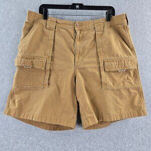 LL Bean Shorts Mens 38 Beige Khaki Cargo 8" Pathfinder Trail Hiking Canvas Gorp